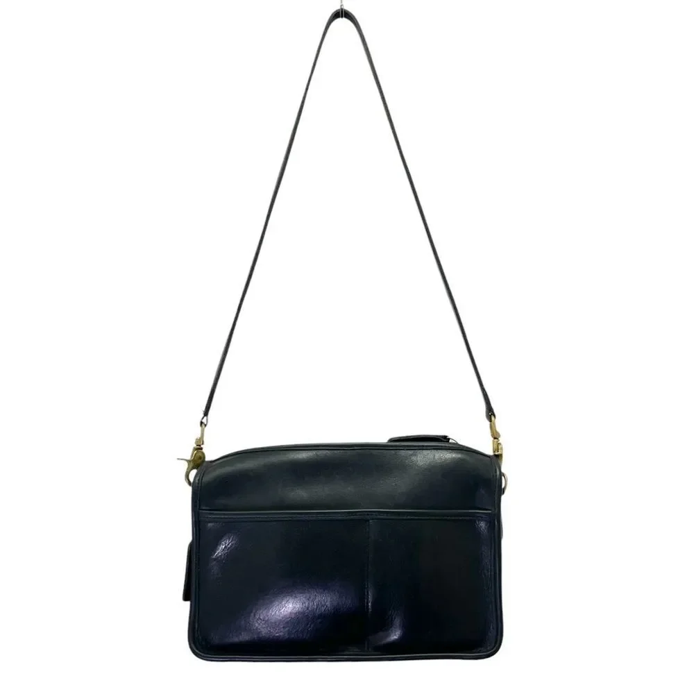 Vintage 70s Coach Leatherworks Black Leather Companion Bag #9300 Made in NYC USA